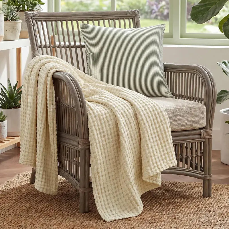 Cooling Bamboo Waffle Blanket