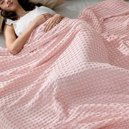Cooling Bamboo Waffle Blanket