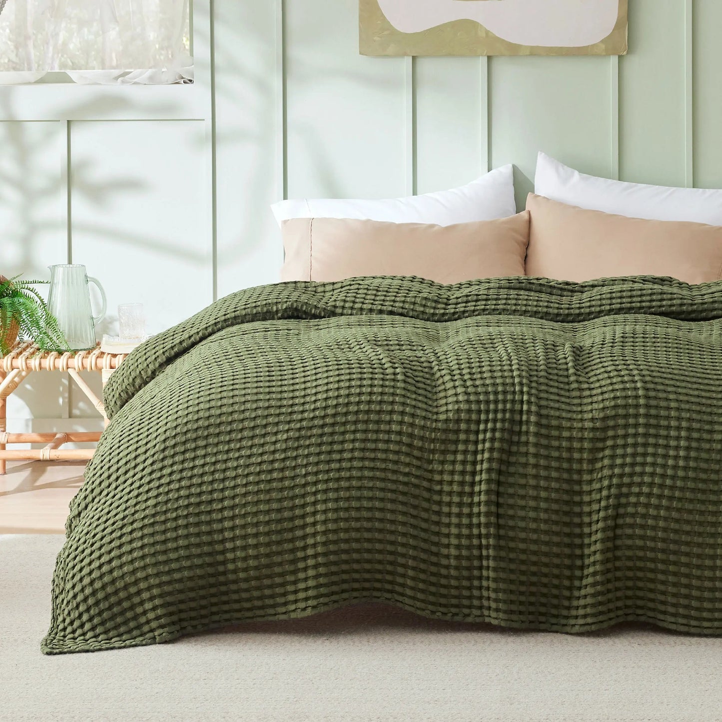 Cooling Bamboo Waffle Blanket
