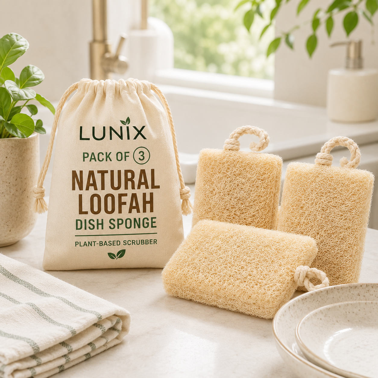 Lunix Luffa Kitchen Scrubber