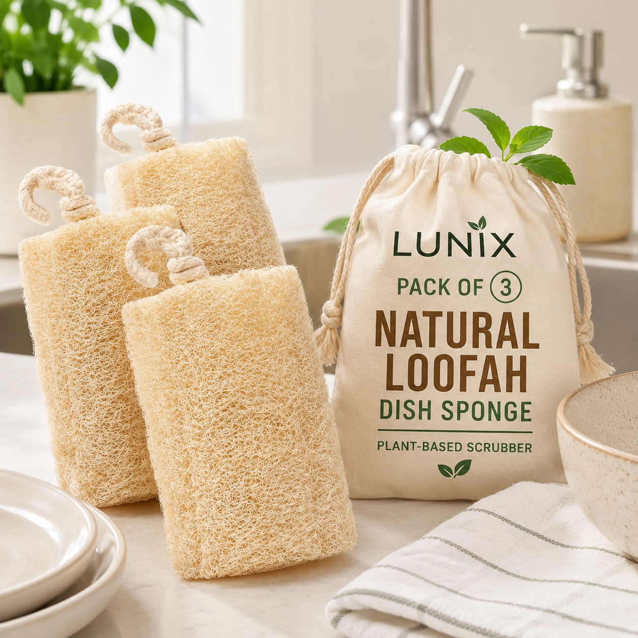 Lunix Luffa Kitchen Scrubber