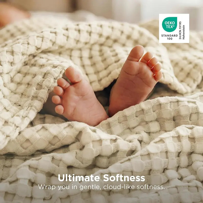 Cooling Bamboo Waffle Blanket